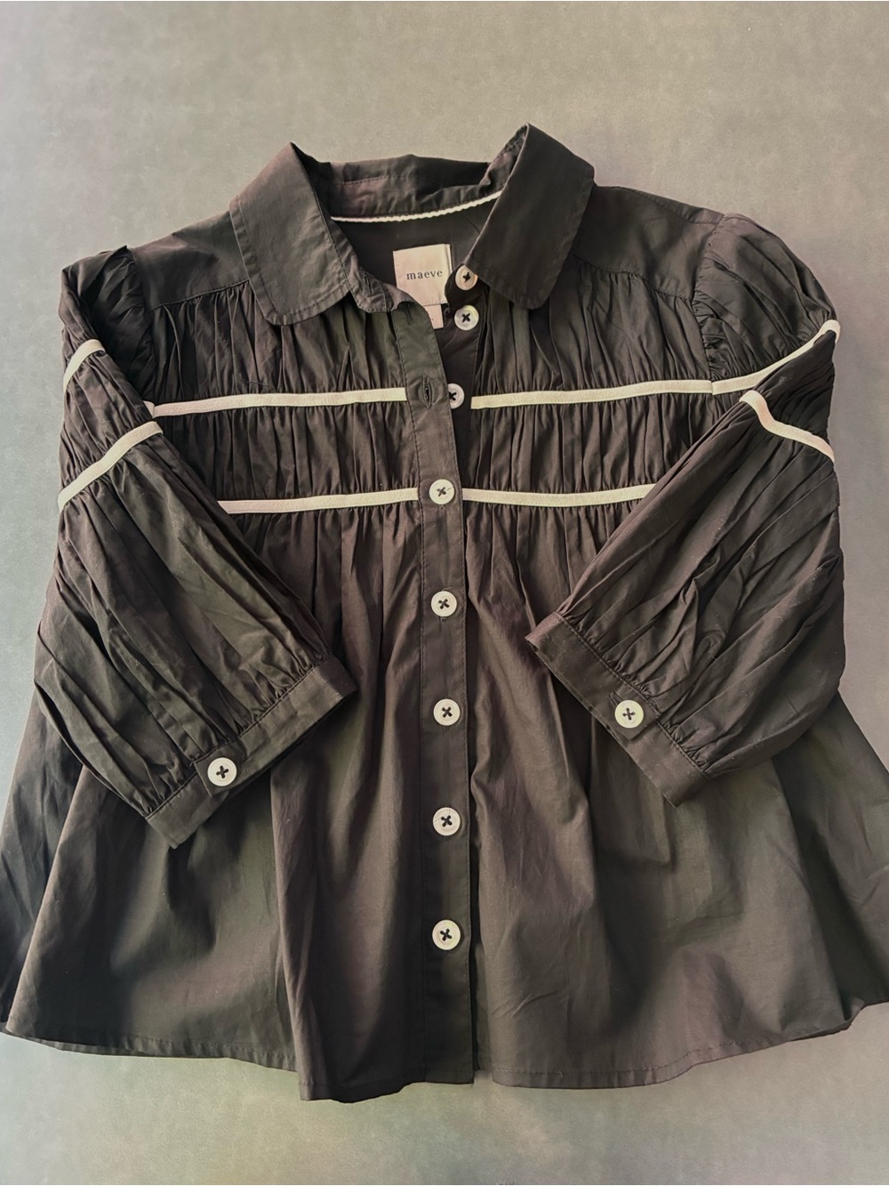 Maeve for Anthropologie The Leandra Shirred Yoke Blouse - Picture 8 of 11
